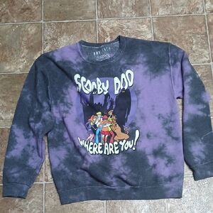 GUC Scooby Doo Graphic Sweatshirt Purple Black White Long Sleeve Size Large